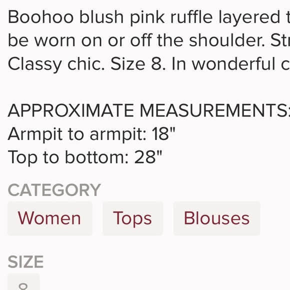 ⚫️BooHoo Pink Ruffle Top - Picture 4 of 4